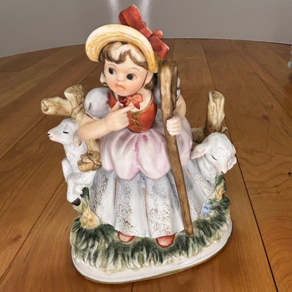 Bo Peep with Sheep Porcelain Figurine